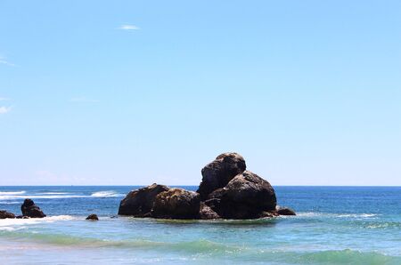 Rock on the Indian oceanの写真素材