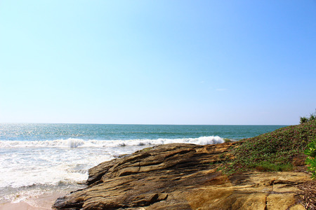 Rock nearby Saman Villas and Indian Oceanのeditorial素材