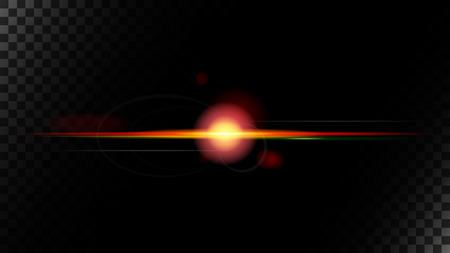 Glowing red glare. Light effect. Isolated on a transparent background.のイラスト素材