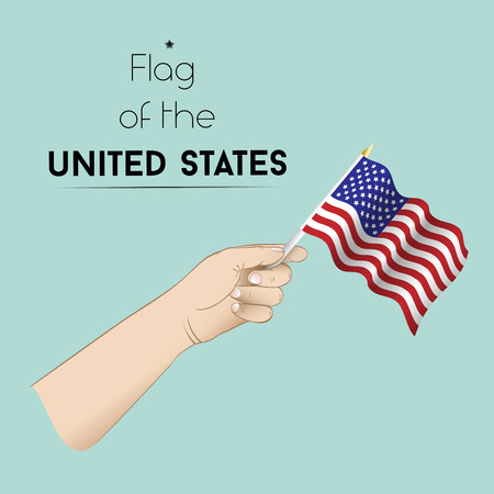 The Hand with the Flag of the United Statesのイラスト素材