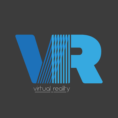 Letter logo virtual reality. VR logo. Vector logotype design.のイラスト素材