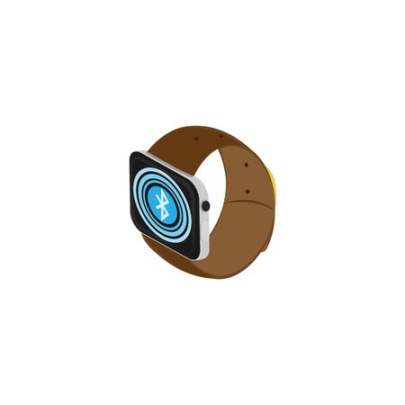 watch showing search. Brown strap. Isometry.のイラスト素材
