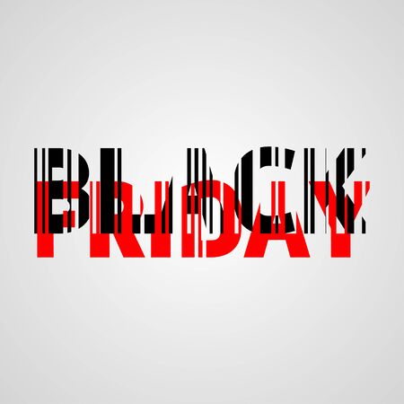 Logo. Black Friday, executed in the form of a bar code red and black. Vector.のイラスト素材