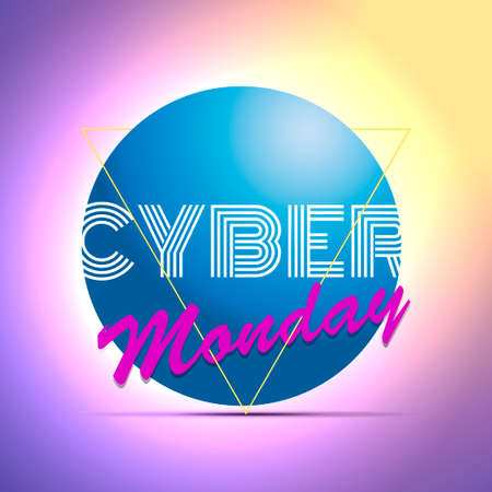 Logo. Cyber Monday. Performed in the style of cyberpunk. Vector.のイラスト素材