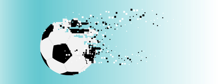 Soccer World Cup. A flying pixel soccer ball. Vector.のイラスト素材