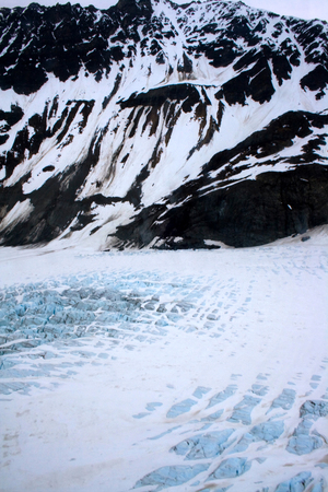 A glacier in Kenai Fjords National Park near Seward Alaska.の写真素材
