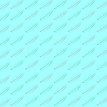 Seamless pattern green and brown mango leaves arranged togetherのイラスト素材