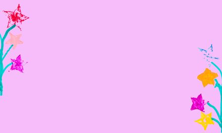 Background and texture of water color paint on the pink paperの写真素材
