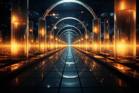 Abstract background. Elegance overlay element. Overlap color background. Curve and blend Backdrop with copyspace. Ai Generated.の素材