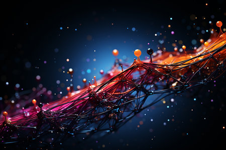 Sciene and technology Abstract background. Elegance overlay element. Overlap color background. Curve and blend Backdrop with copyspace. Ai Generated.の素材