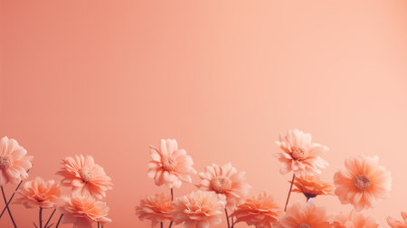 Beautiful flowers peach color blooming in the garden with blurred backgrounds. AI Generated.の素材