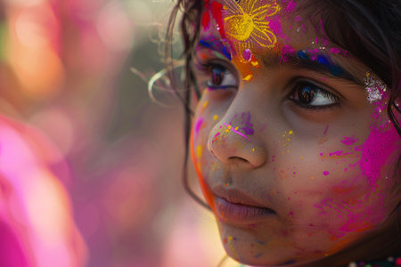 Immerse yourself in the exhilarating festivities of Holi or Festival of Colours. Generative AIの素材