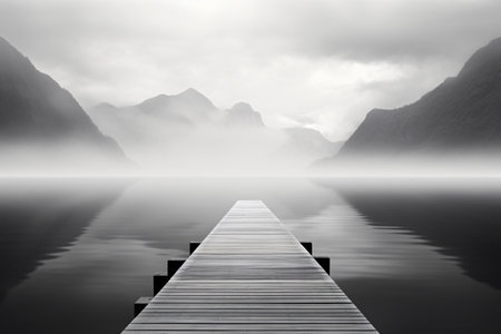 A place of serene beauty and simplicity, minimalistic. A Portrait of Serenity. Generative AIの素材