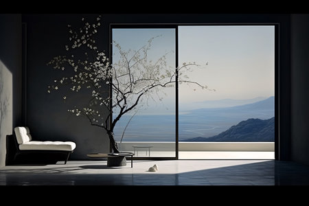 A place of serene beauty and simplicity, minimalistic. A Portrait of Serenity. Generative AIの素材