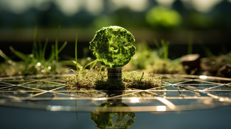 Concept of Net Zero, carbon neutral, and net zero concepts. natural environment Long-term, climate-neutral strategy Greenhouse gas emissions. AI Generativeの素材