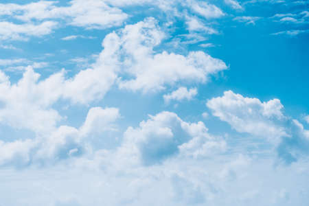 Blue sky with white clouds, nature background. High quality photoの写真素材