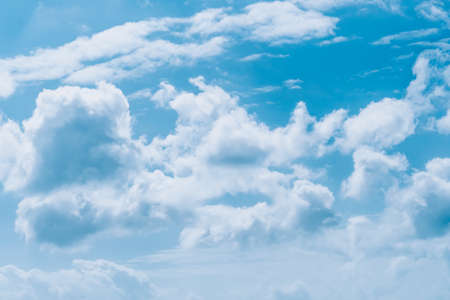 Blue sky with white clouds, nature background. High quality photoの写真素材