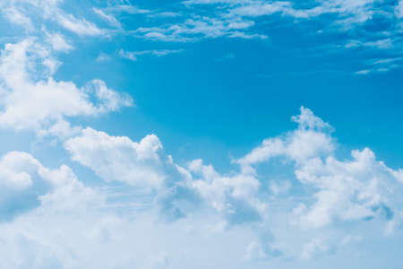 Blue sky with white clouds, nature background. High quality photo
