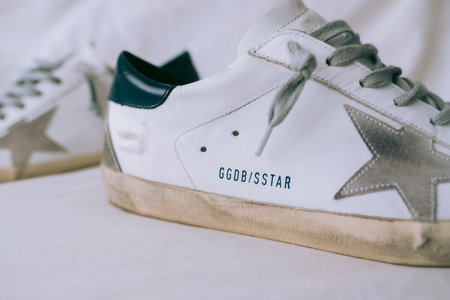 GGDB logo, Golden Goose Deluxe Brand Superstar Sneakers with Box.のeditorial素材