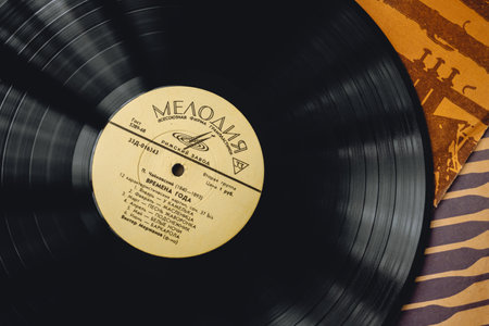 old vinyl records produced by ussr. High quality photoのeditorial素材