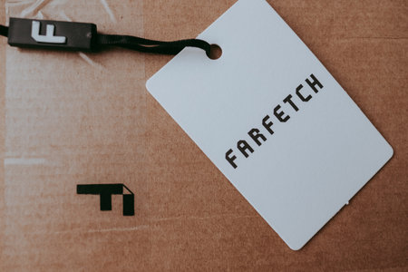 FARFETCH online luxury clothing store, box from Farfetch store.