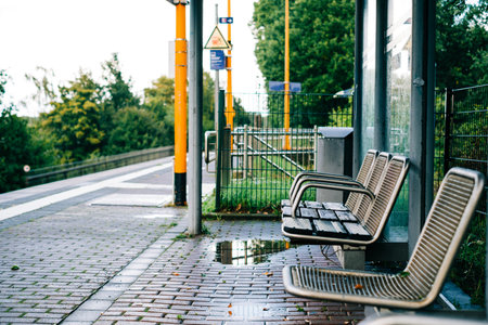 Empty train station in Germany.の写真素材
