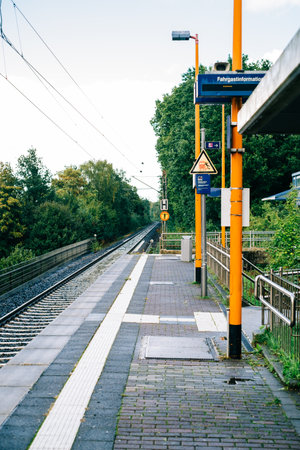 Empty train station in Germany.のeditorial素材