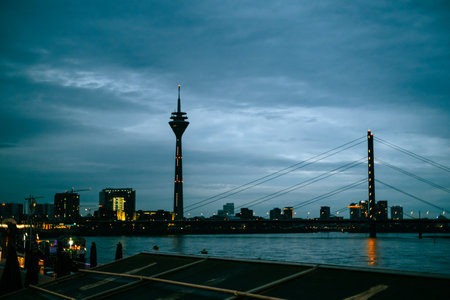 The urban landscape of the city of DÃ¼sseldorf.の写真素材