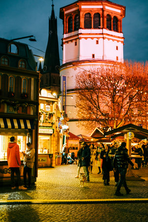 Christmas Fair in Dusseldorf city.のeditorial素材