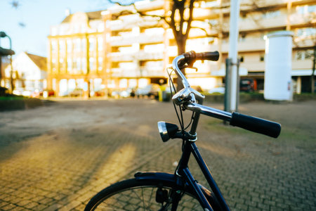 Bicycle bike on a city street in Europe. outdoor activitiesの写真素材