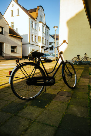 Bicycle bike on a city street in Europe. outdoor activitiesの写真素材