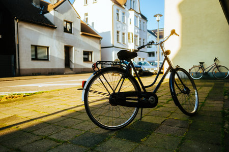 Bicycle bike on a city street in Europe. outdoor activitiesの写真素材