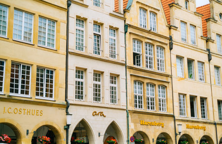 House architecture at the Prinzipal market in Munster.のeditorial素材