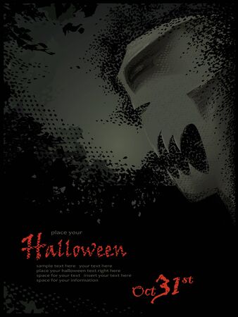 Halloween vector template. Grouped and layered objects for easy editing のイラスト素材