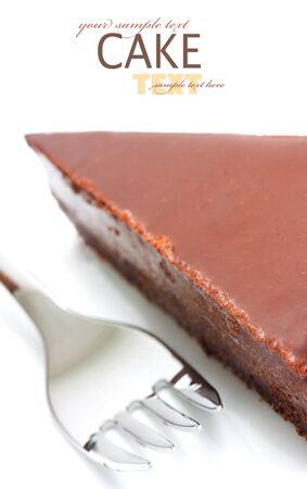 Delicious juicy chocolate sponge cake with copyspaceの写真素材