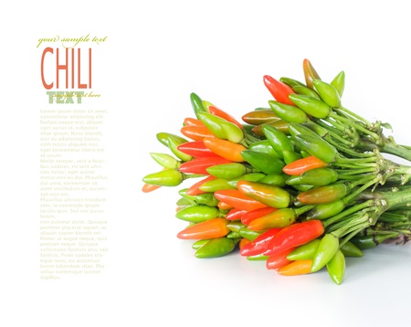 Fresh chili isolated on whiteの写真素材