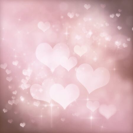 Valentines day abstract background with  bokeh lights and starsの写真素材
