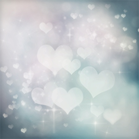 Valentines day abstract background with  bokeh lights and starsの写真素材