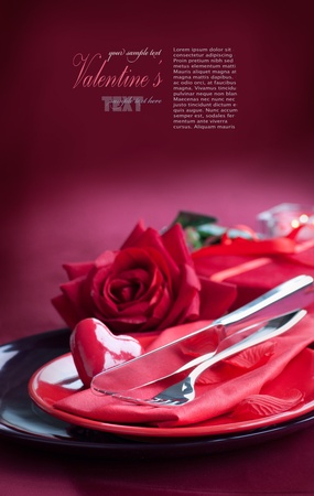Restaurant series. Valentines table settingの写真素材