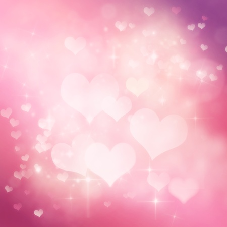 Valentines day abstract background with  bokeh lights and starsの写真素材
