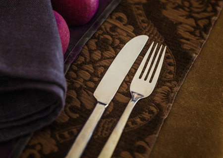 Table setting for dinner. Elegant place setting for restaurant