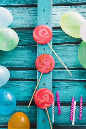 Birthday background. Birthday celebration with copy space. Birthday greeting cardの写真素材