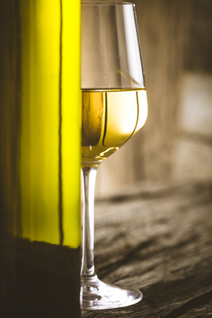 Wine on woodの写真素材