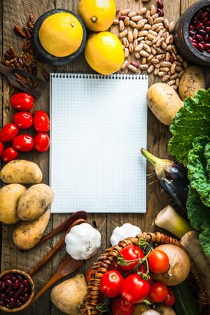 Vegetables on wood. Bio Healthy food, herbs and spices. Organic vegetables on woodの写真素材