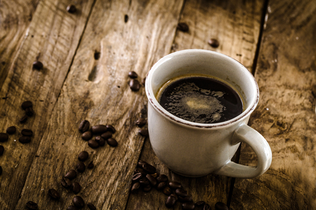 Coffee. Cup of turkish coffee with sugar. Vintage coffeeの写真素材