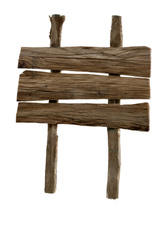 Wooden sign isolated on white. Wood sign. Design elementの写真素材