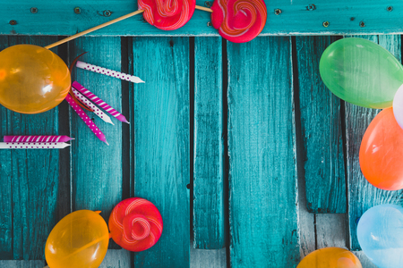 Birthday background. Birthday celebration with copy space. Birthday greeting cardの写真素材
