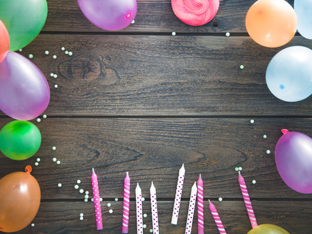 Birthday background. Birthday celebration with cupcake. Birthday greeting cardの写真素材