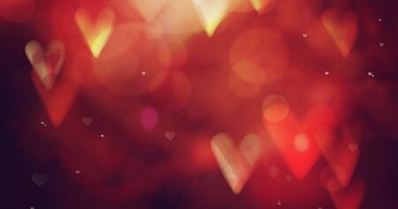 Valentines day. Valentines background with table and bokeh. Love red background. Valentines day empty displayの写真素材