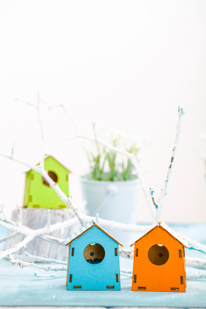 Spring background.Spring decoration on table. Spring concept.の写真素材